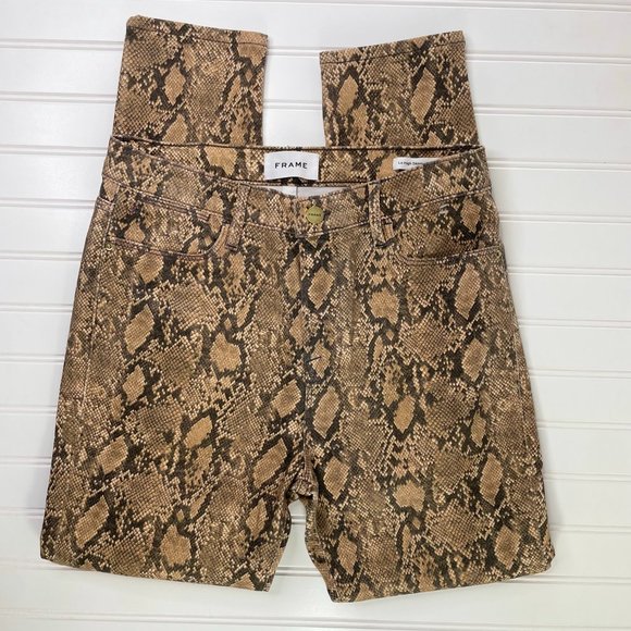 Frame NEW Snakeskin Le High Skinny pants - Picture 2 of 7